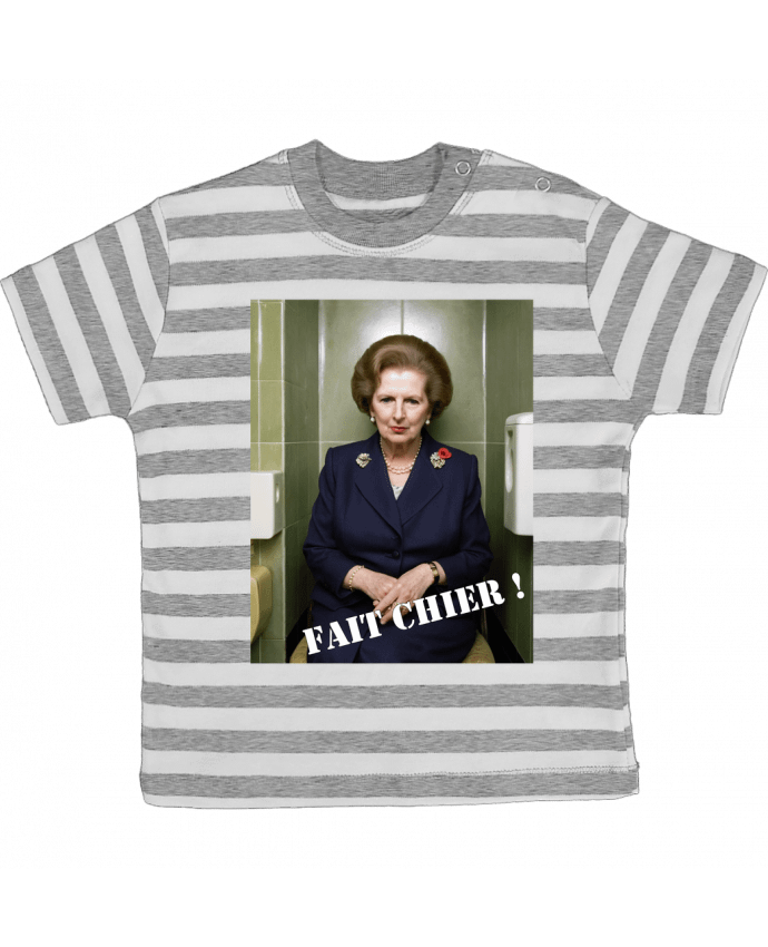 Tee-shirt bébé à rayures Margaret Thatcher par TiA