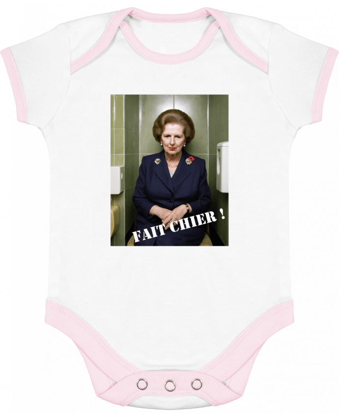 Body bébé manches contrastées Margaret Thatcher par TiA