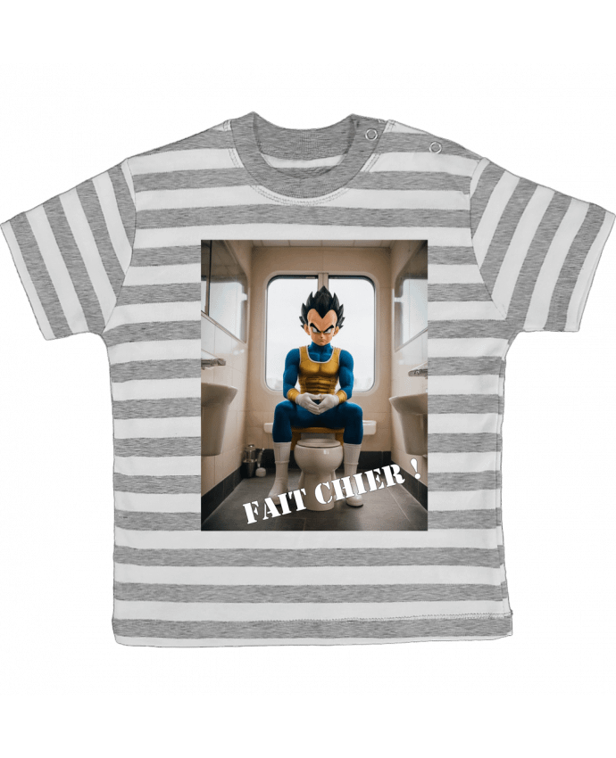 Tee-shirt bébé à rayures Vegeta par TiA