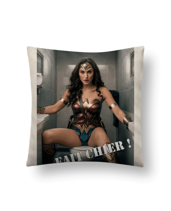 Coussin suédine wonder woman par TiA