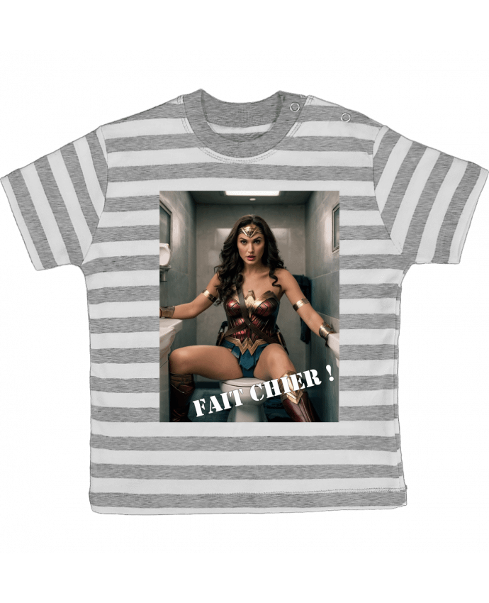 Tee-shirt bébé à rayures wonder woman par TiA