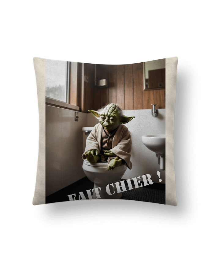 Coussin suédine Yoda par TiA