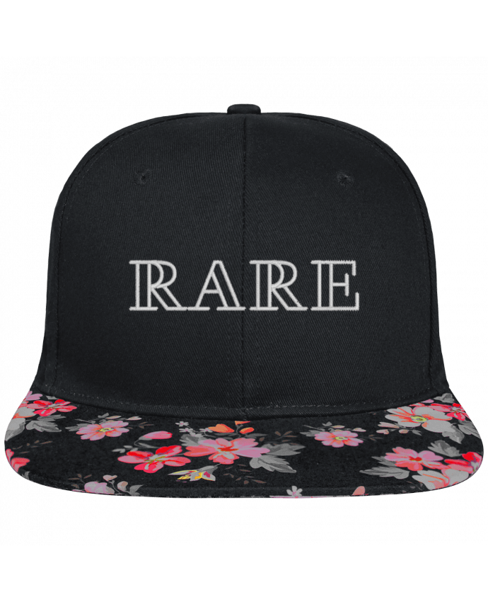 Snapback Cap visor black floral Crown pattern Rare brodé et visière à motifs 100% polyester et toile coton