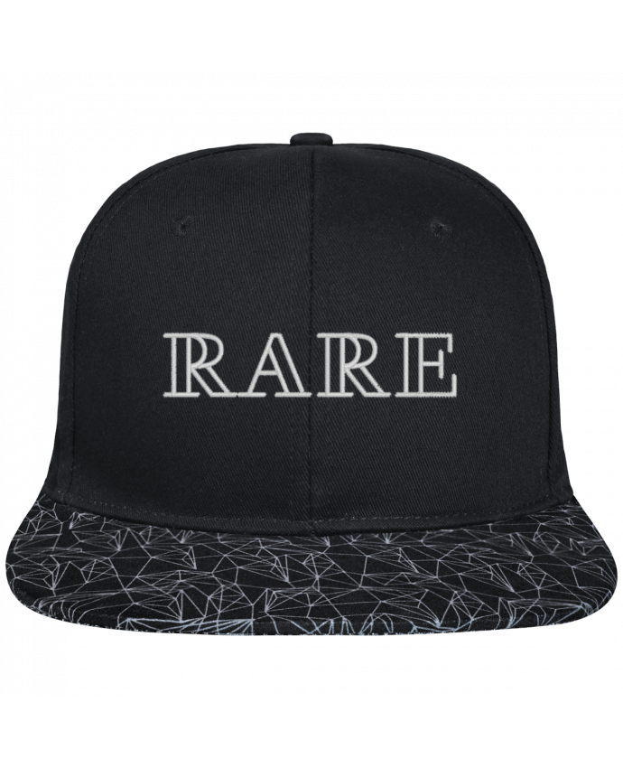 Snapback noire visière géométrique Rare brodé avec toile noire 100% coton et visière imprimée 100% p