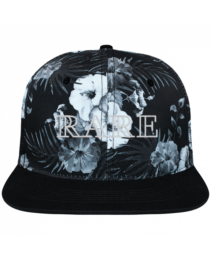 Snapback Cap Hawaii Crown pattern Rare brodé et toile imprimée motif floral noir et blanc