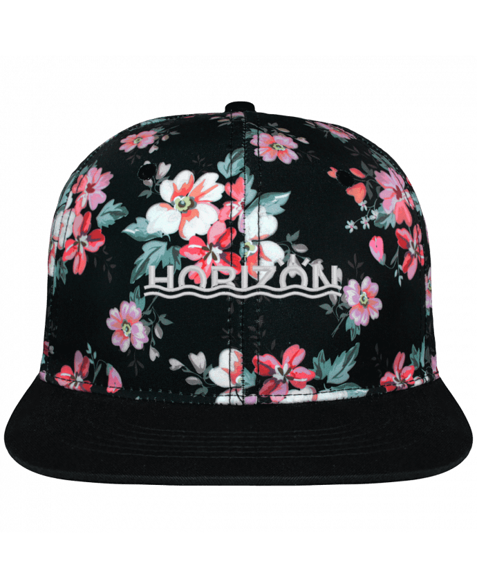 Casquette snapback floral black Horizon brodé avec toile motif à fleurs 100% polyester et visière no