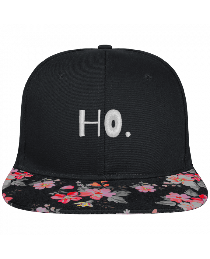 Snapback faded floral Ho. brodé et visière à motifs 100% polyester et toile coton