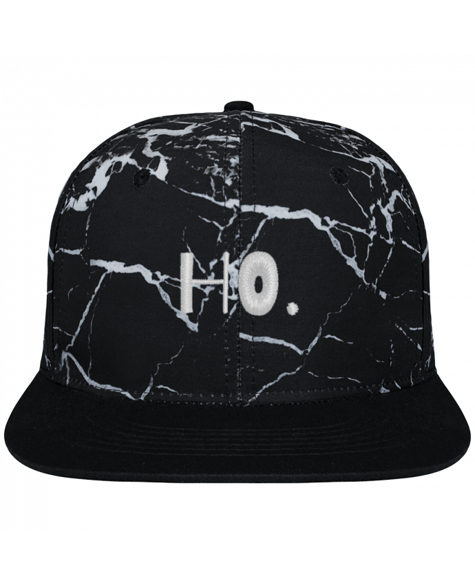 Snapback Cap black mineral Crown pattern Ho. brodé et toile imprimée motif minéral noir et blanc