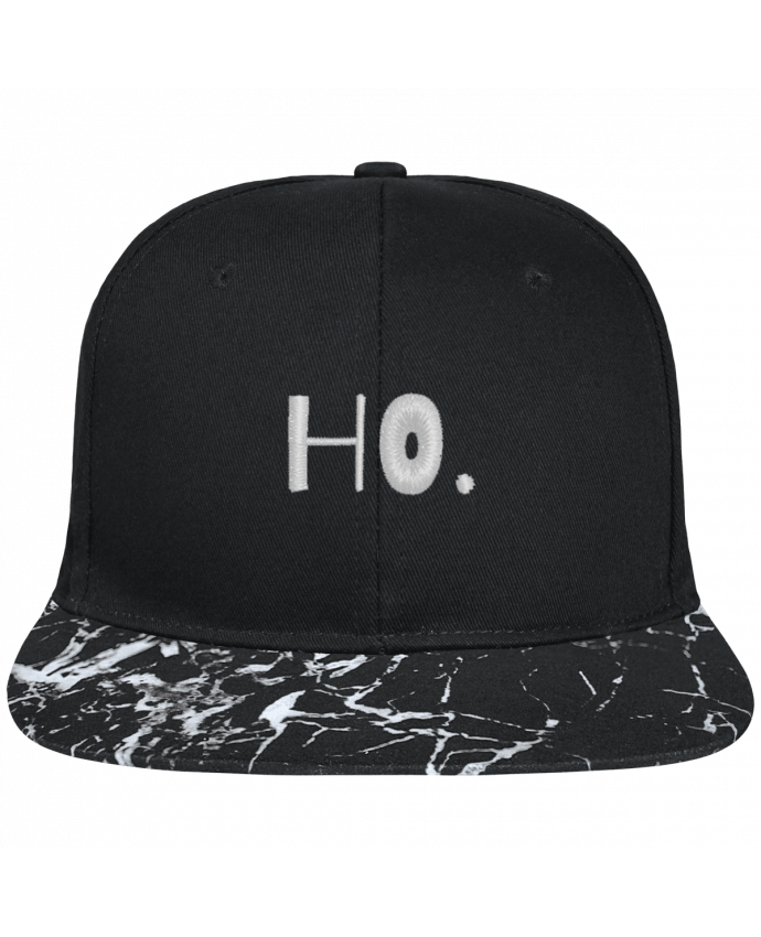 Snapback Cap visor black mineral pattern Ho. brodé avec toile noire 100% coton et visière imprimée motif miné