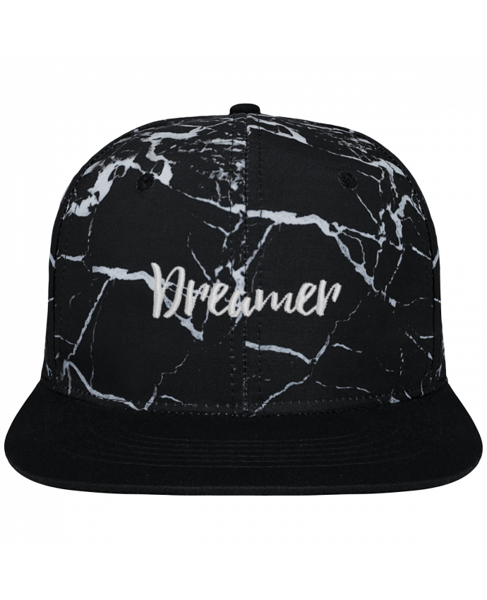 Casquette snapback black mineral Dreamer brodé et toile imprimée motif minéral noir et blanc