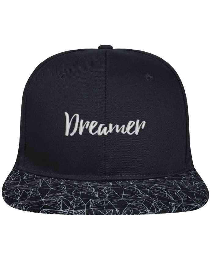 Gorra Snapback Visera Diseño Geométrico Negro Dreamer brodé avec toile noire 100% coton et visière imprimée 100