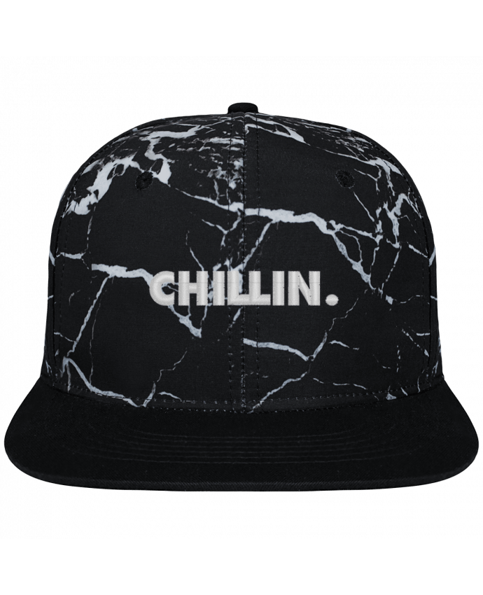 Snapback Cap black mineral Crown pattern Chillin. brodé et toile imprimée motif minéral noir et blanc