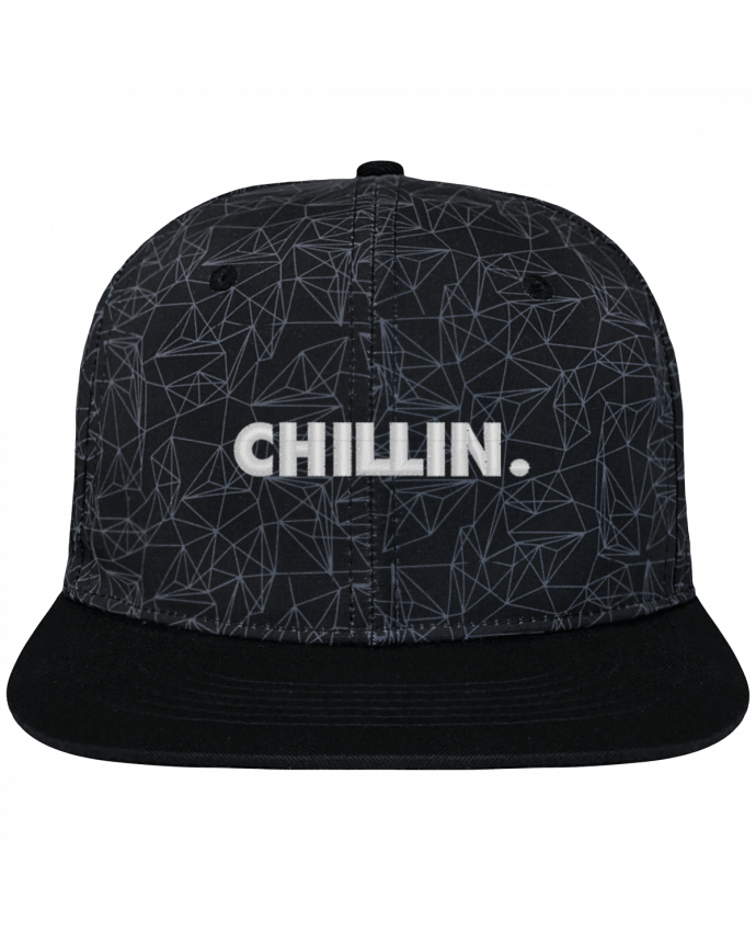 Snapback Cap geometric Crown pattern Chillin. brodé avec toile imprimée et visière noire