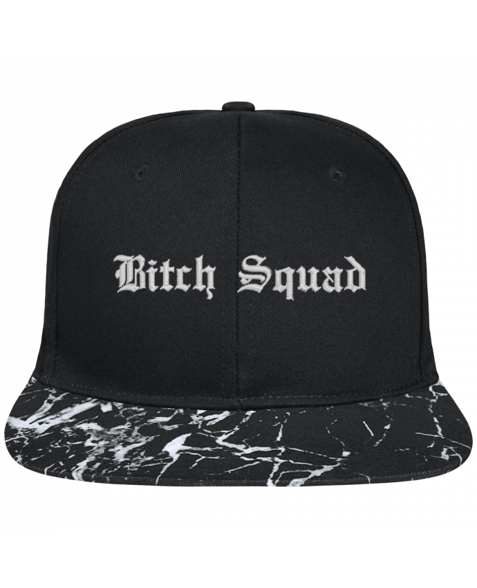 Gorra Snapback Visera Mineral negro Bitch Squad brodé avec toile noire 100% coton et visière imprimée mo