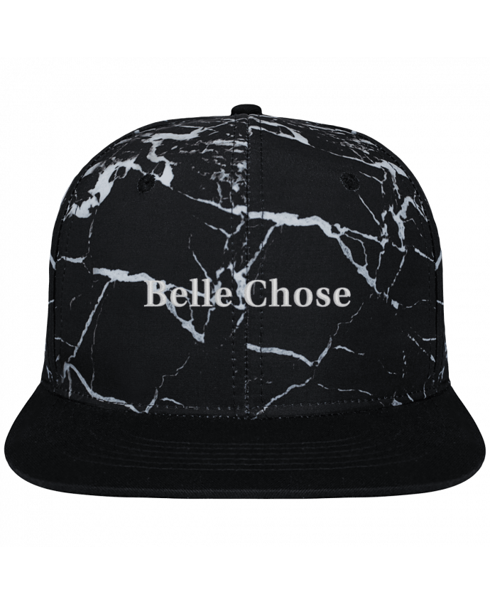Snapback Cap black mineral Crown pattern Belle Chose brodé et toile imprimée motif minéral noir et blanc