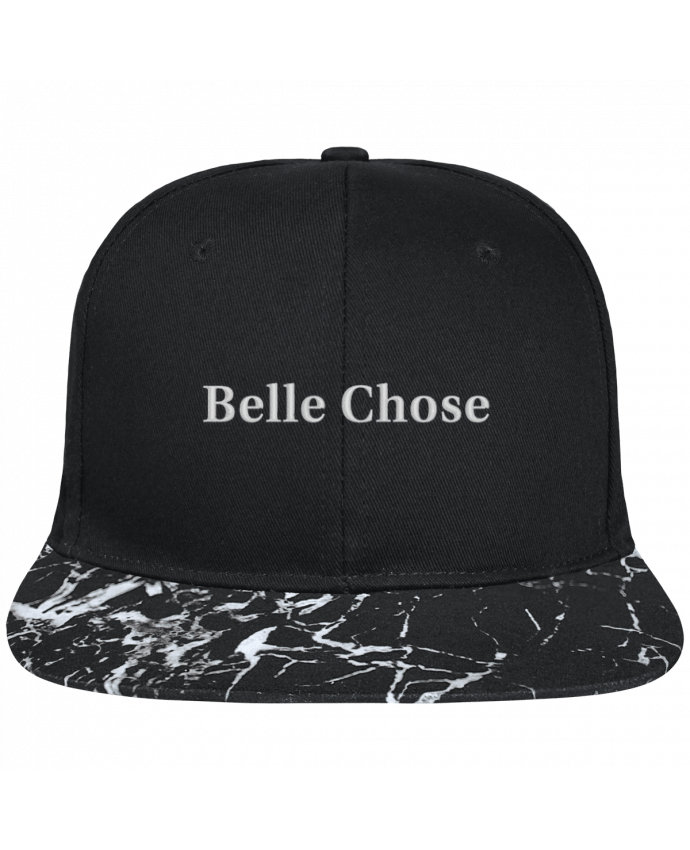 Snapback Cap visor black mineral pattern Belle Chose brodé avec toile noire 100% coton et visière imprimée mo