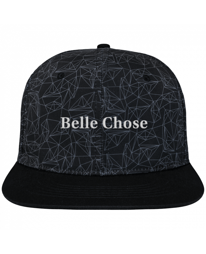 Snapback Cap geometric Crown pattern Belle Chose brodé avec toile imprimée et visière noire
