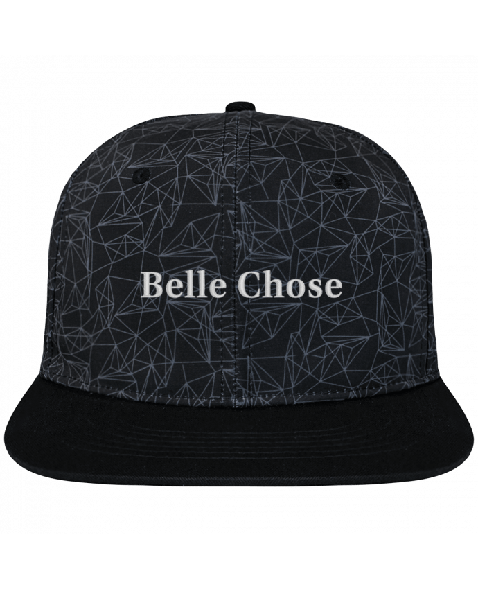 Casquette snapback geometric noire Belle Chose brodé avec toile imprimée et visière noire