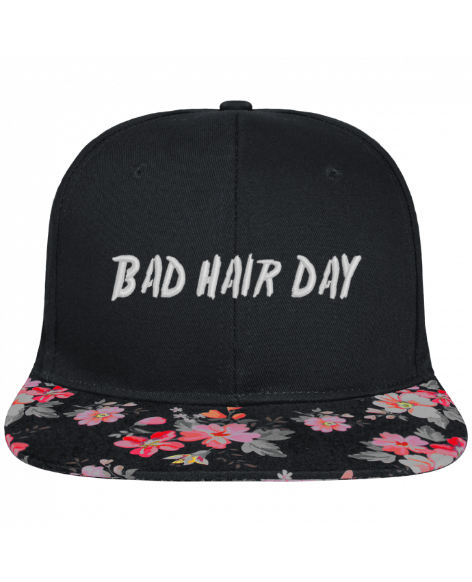 Snapback faded floral Bad hair day brodé et visière à motifs 100% polyester et toile coton