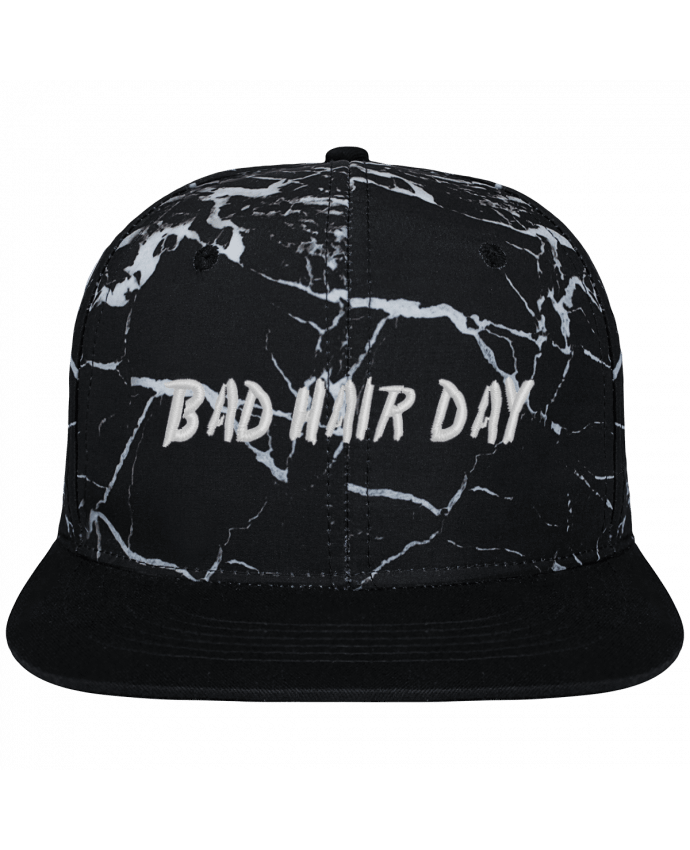Snapback Cap black mineral Crown pattern Bad hair day brodé et toile imprimée motif minéral noir et blanc