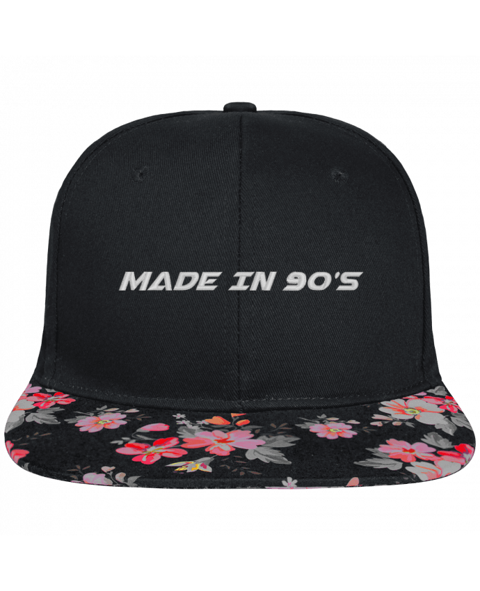 Gorra Snapback Visera Flor Negra Made in 90s brodé et visière à motifs 100% polyester et toile coton