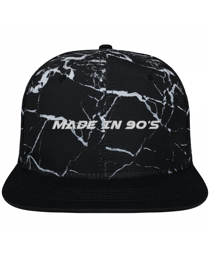 Casquette snapback black mineral Made in 90s brodé et toile imprimée motif minéral noir et blanc