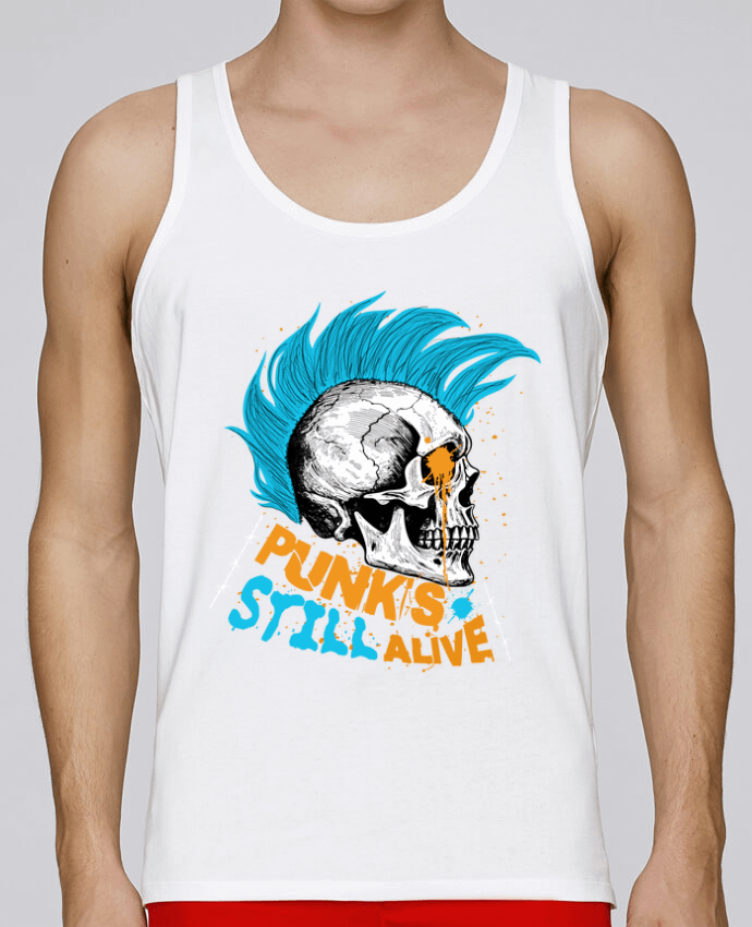 Débardeur homme Punk's still alive - punk rock homme ado français par LeShopDeMus 100% coton bio