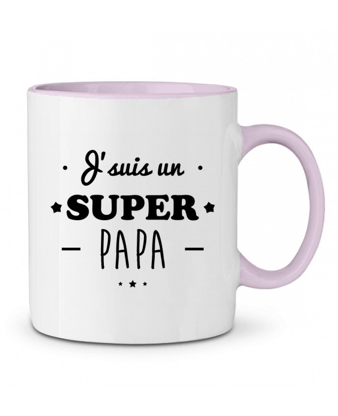 Mug bicolore Super papa,cadeau père,fête des pères Benichan