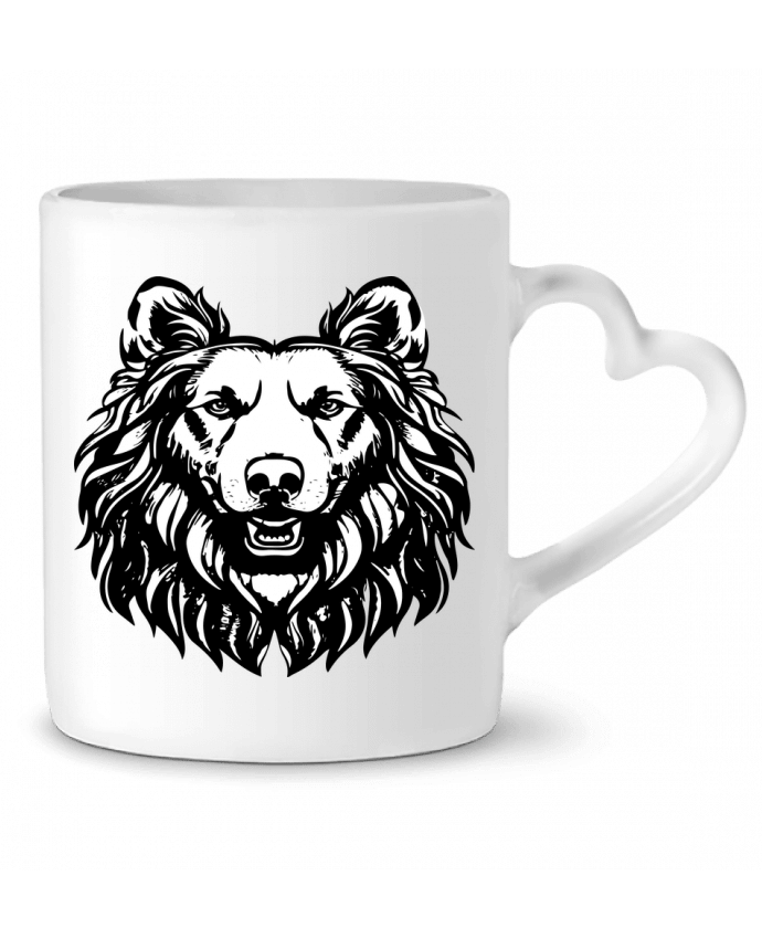 Mug coeur King's Crown Canines Black and white par VSGA