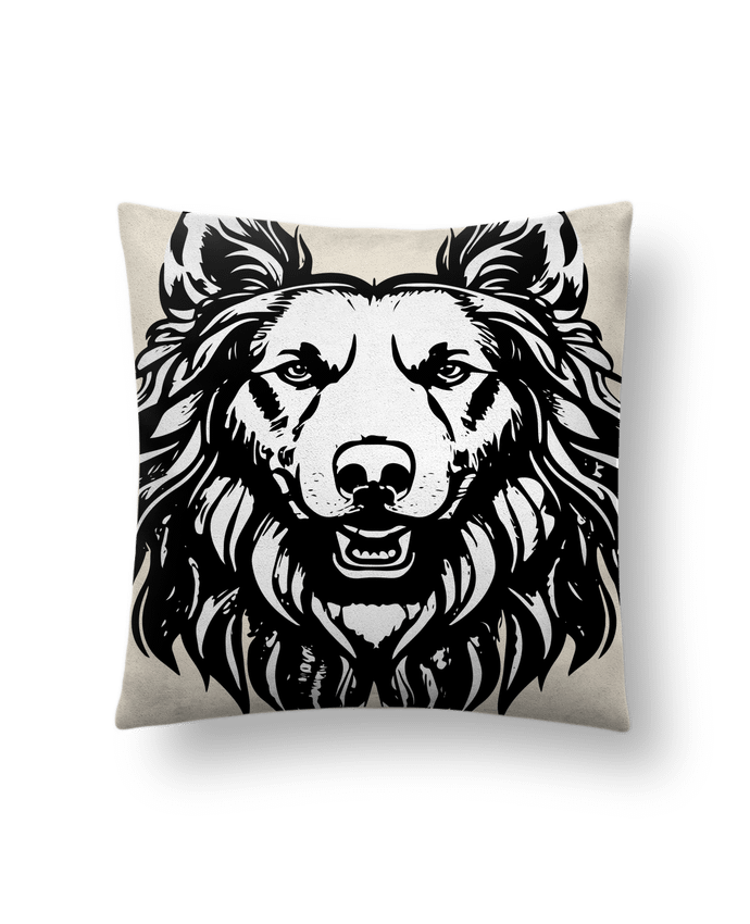 Coussin suédine King's Crown Canines Black and white par VSGA