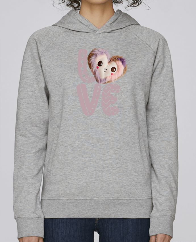 Sweat capuche femme Love Cute Chibi Heart 02 par Vamamoi