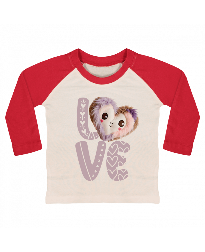 Tee-shirt Bébé Baseball ML Love Cute Chibi Heart 02 par Vamamoi