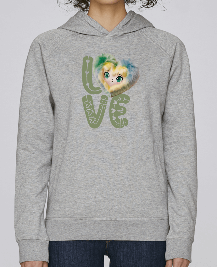 Sweat capuche femme Love Cute Chibi Heart 03 par Vamamoi