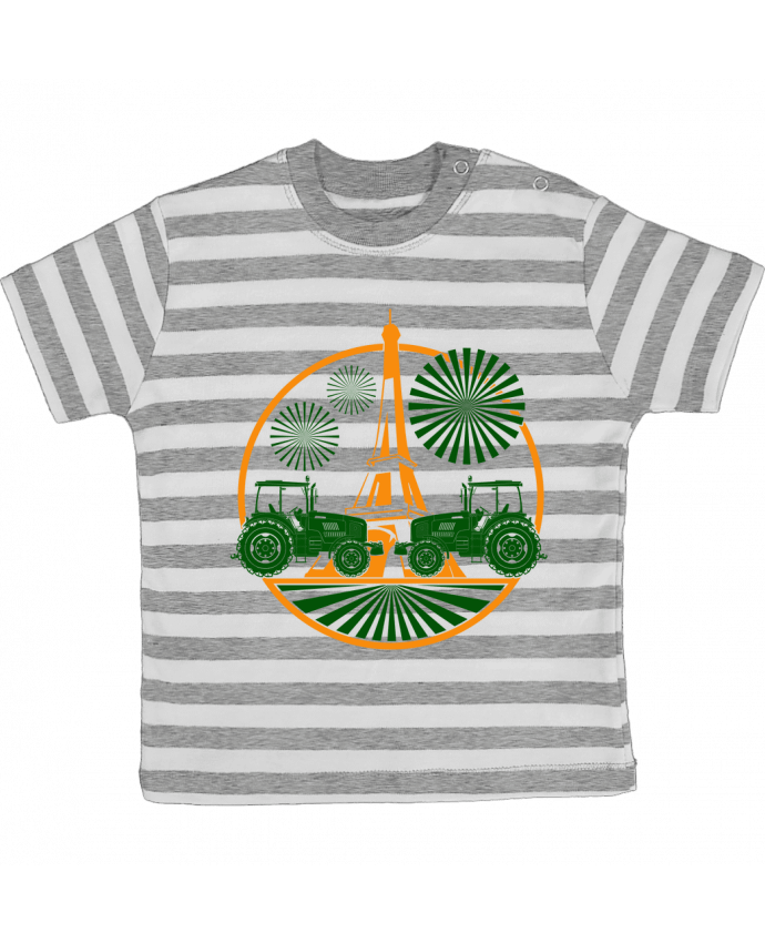 Tee-shirt bébé à rayures Paris Agricole par Geronimo Gorilla SylverBack