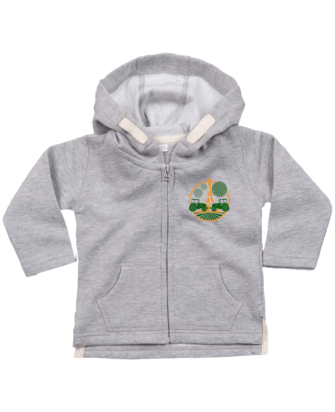 Sweat à capuche bébé zippé Paris Agricole par Geronimo Gorilla SylverBack