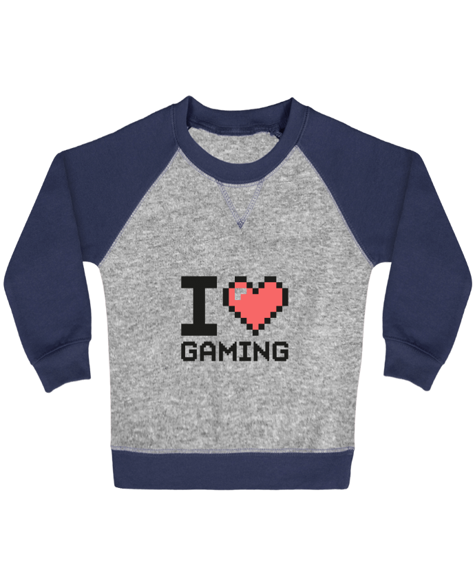 Sweat bébé manches contrastée I LOVE GAMING par Mr moutön