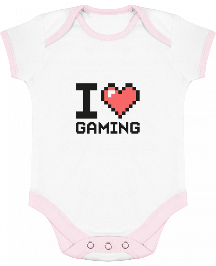 Body bébé manches contrastées I LOVE GAMING par Mr moutön