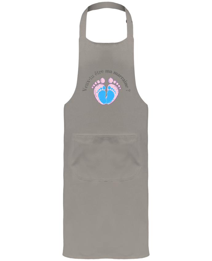 Tablier avec poches Veux-tu être ma marraine ? par MJDesign