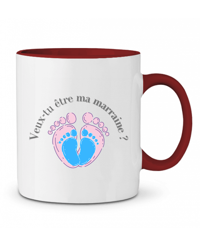 Mug bicolore Veux-tu être ma marraine ? MJDesign