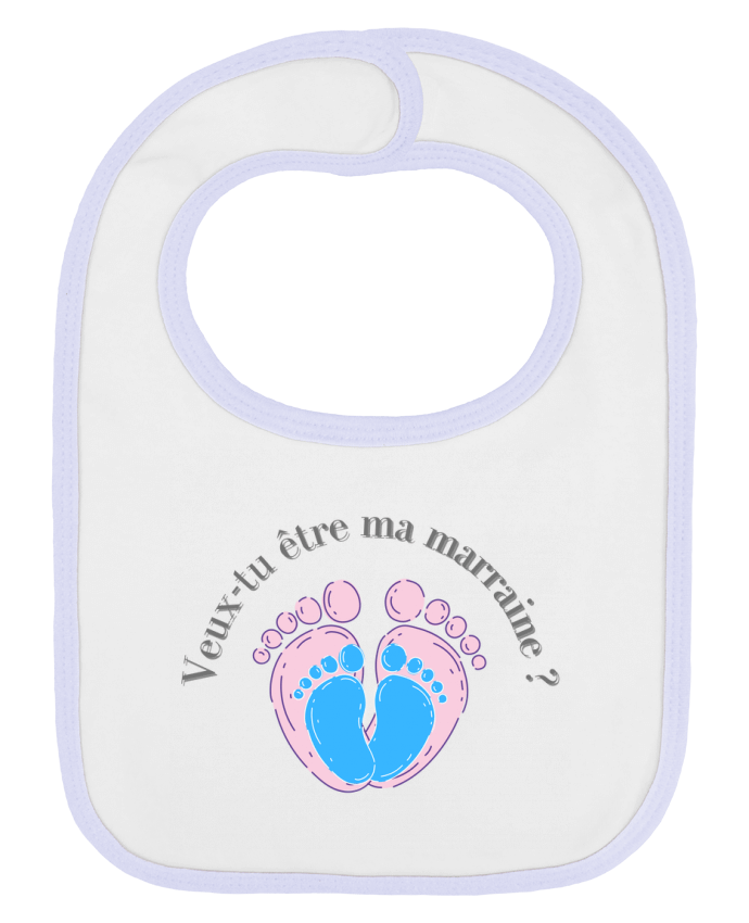 Bavoir bébé uni Veux-tu être ma marraine ? par MJDesign
