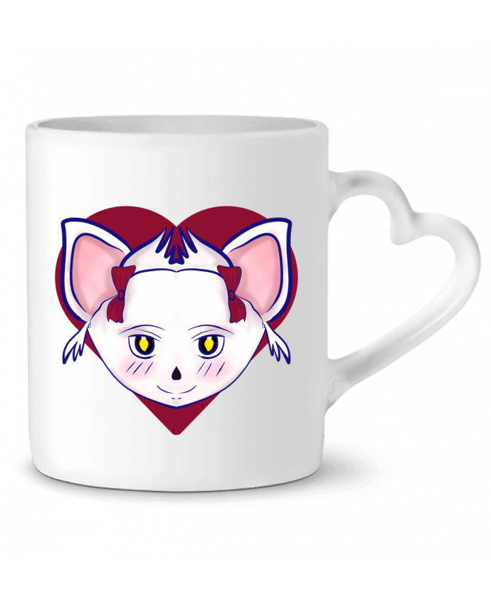 Mug coeur Chat Kawai par pouss'd'étoiles
