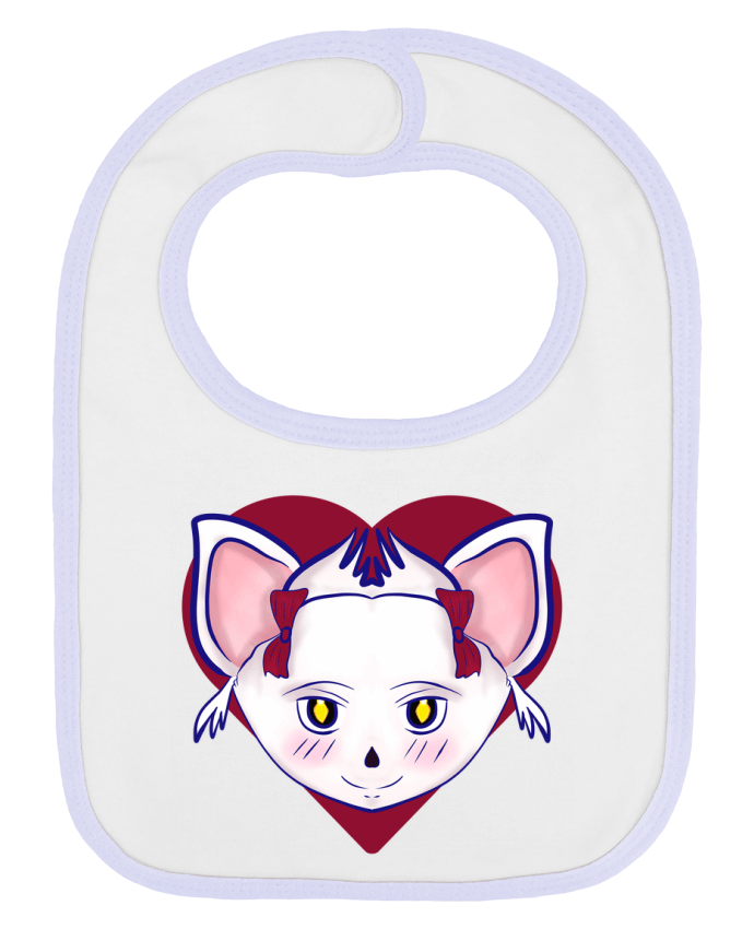 Bavoir bébé uni Chat Kawai par pouss'd'étoiles