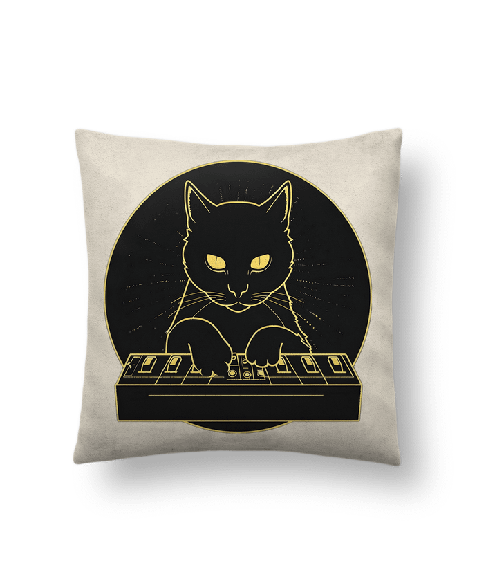 Coussin suédine BLACK SYNTH CAT 2 par PhilK