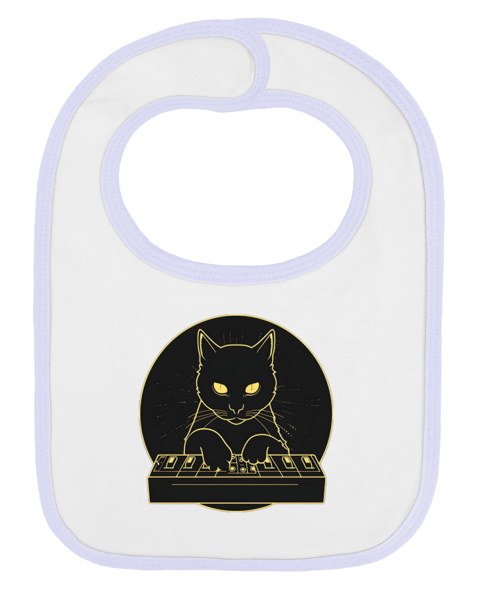 Bavoir bébé uni BLACK SYNTH CAT 2 par PhilK