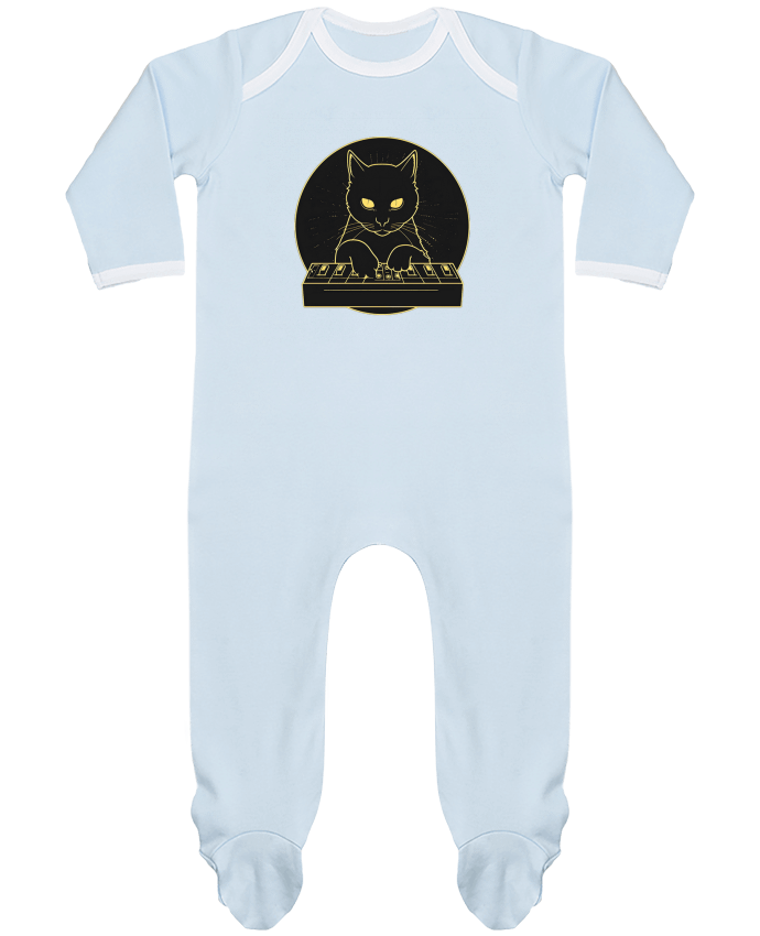 Body Pyjama Bébé BLACK SYNTH CAT 2 par PhilK