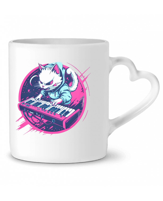 Mug coeur SYNTH CAT ELECTRO-POP par PhilK