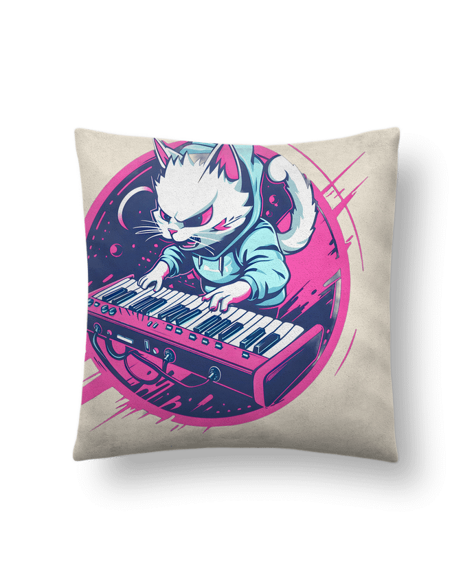 Coussin suédine SYNTH CAT ELECTRO-POP par PhilK