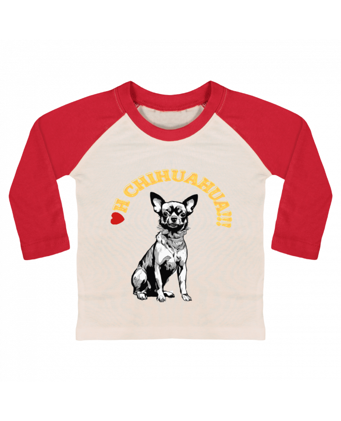 Tee-shirt Bébé Baseball ML Oh Chihuahua par Txiki