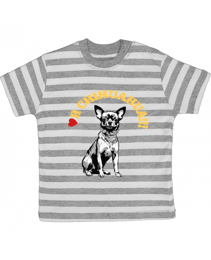 Tee-shirt bébé à rayures Oh Chihuahua par Txiki