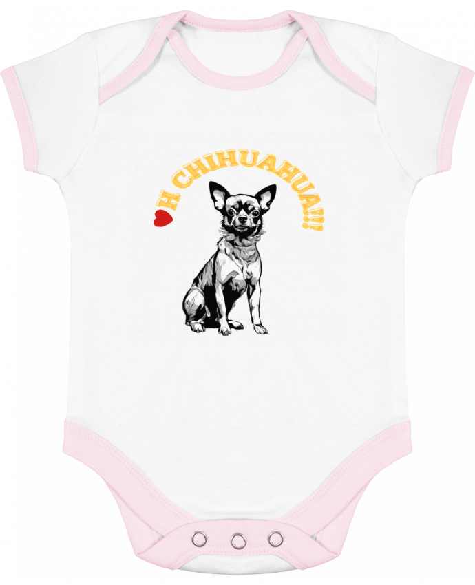 Body bébé manches contrastées Oh Chihuahua par Txiki